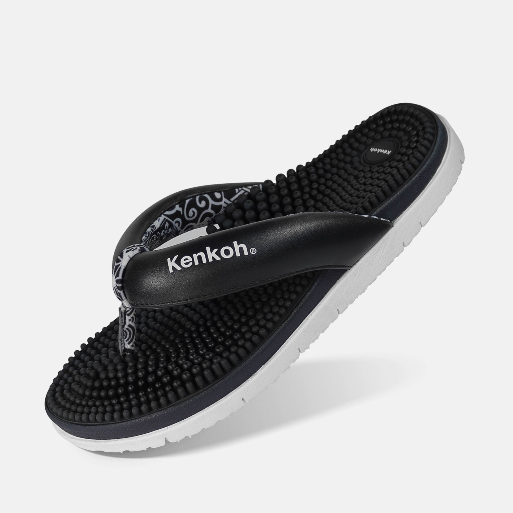 BÄR Schuhe Unisexschuhe Freizeitschuhe Fuwa Flip Flop Kenkoh Massage-Sandale schwarz Rindleder Produktbild
