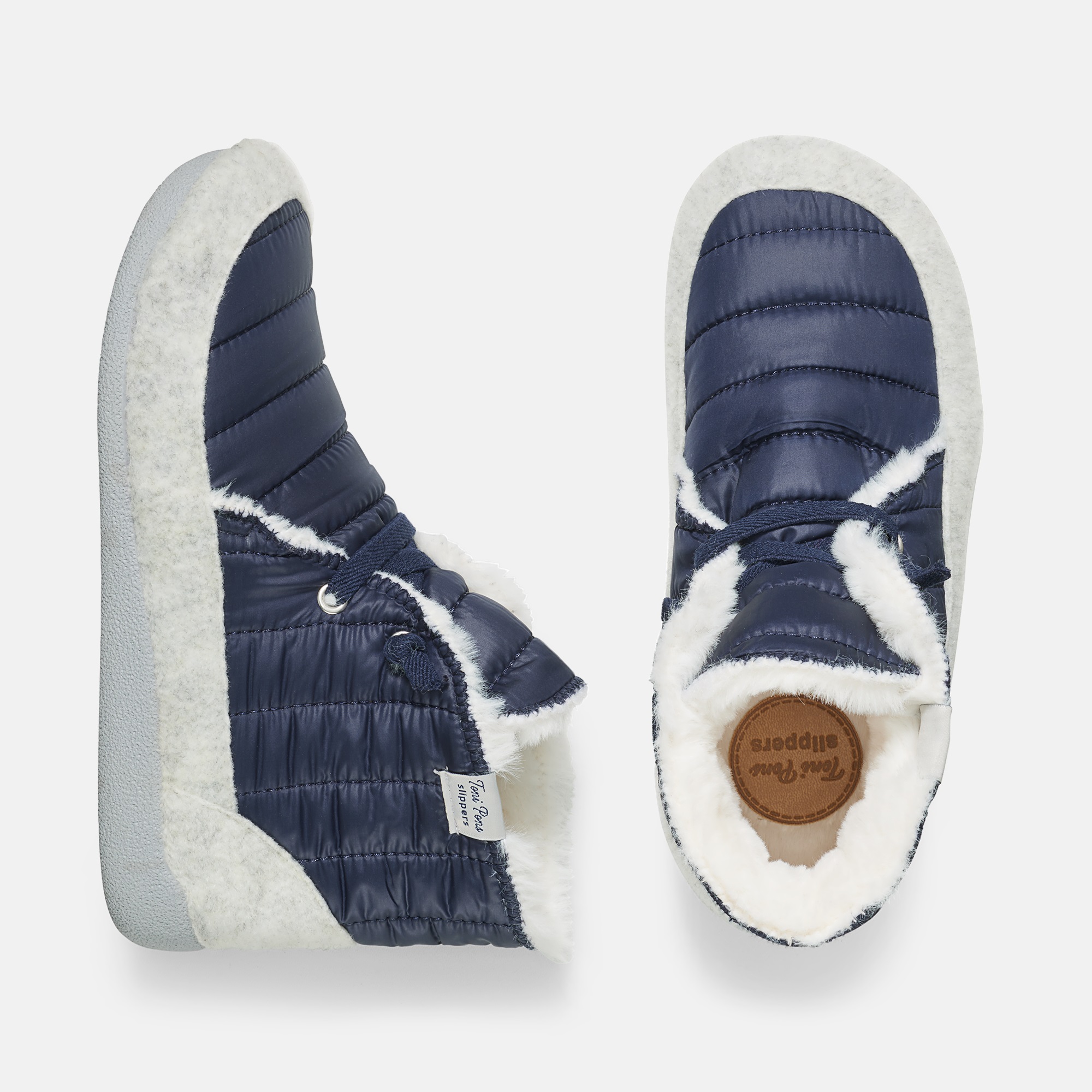 BÄR Schuhe Damenschuhe Hausschuhe Mady blau/beige Polyester Ansicht von oben