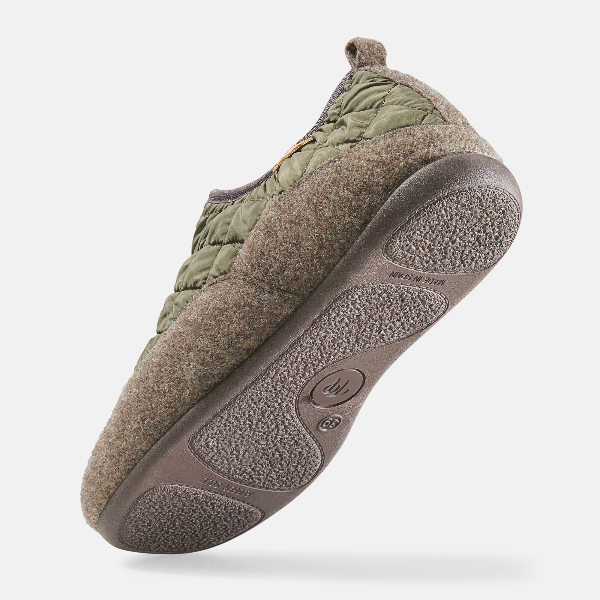 BÄR Schuhe Unisexschuhe Hausschuhe Nil khaki 100% Polyester Seitenansicht