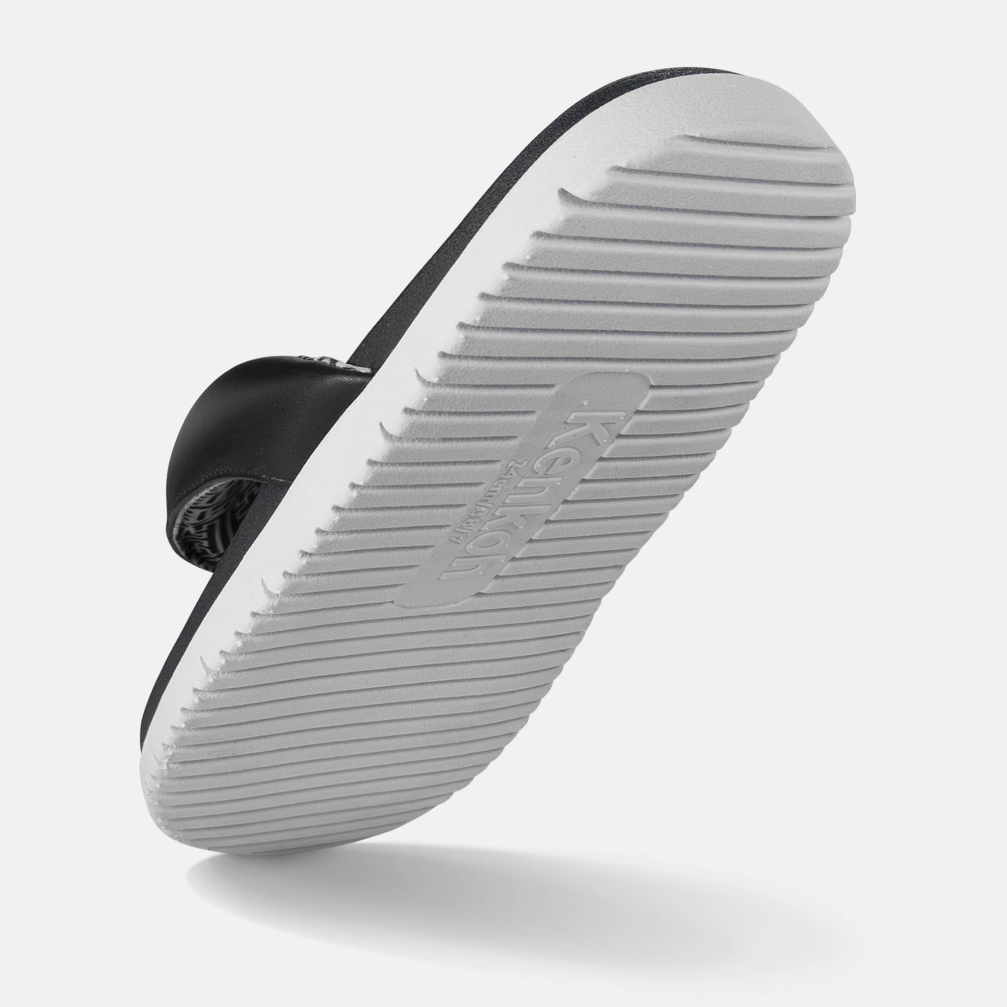 BÄR Schuhe Unisexschuhe Freizeitschuhe Fuwa Flip Flop Kenkoh Massage-Sandale schwarz Rindleder Seitenansicht