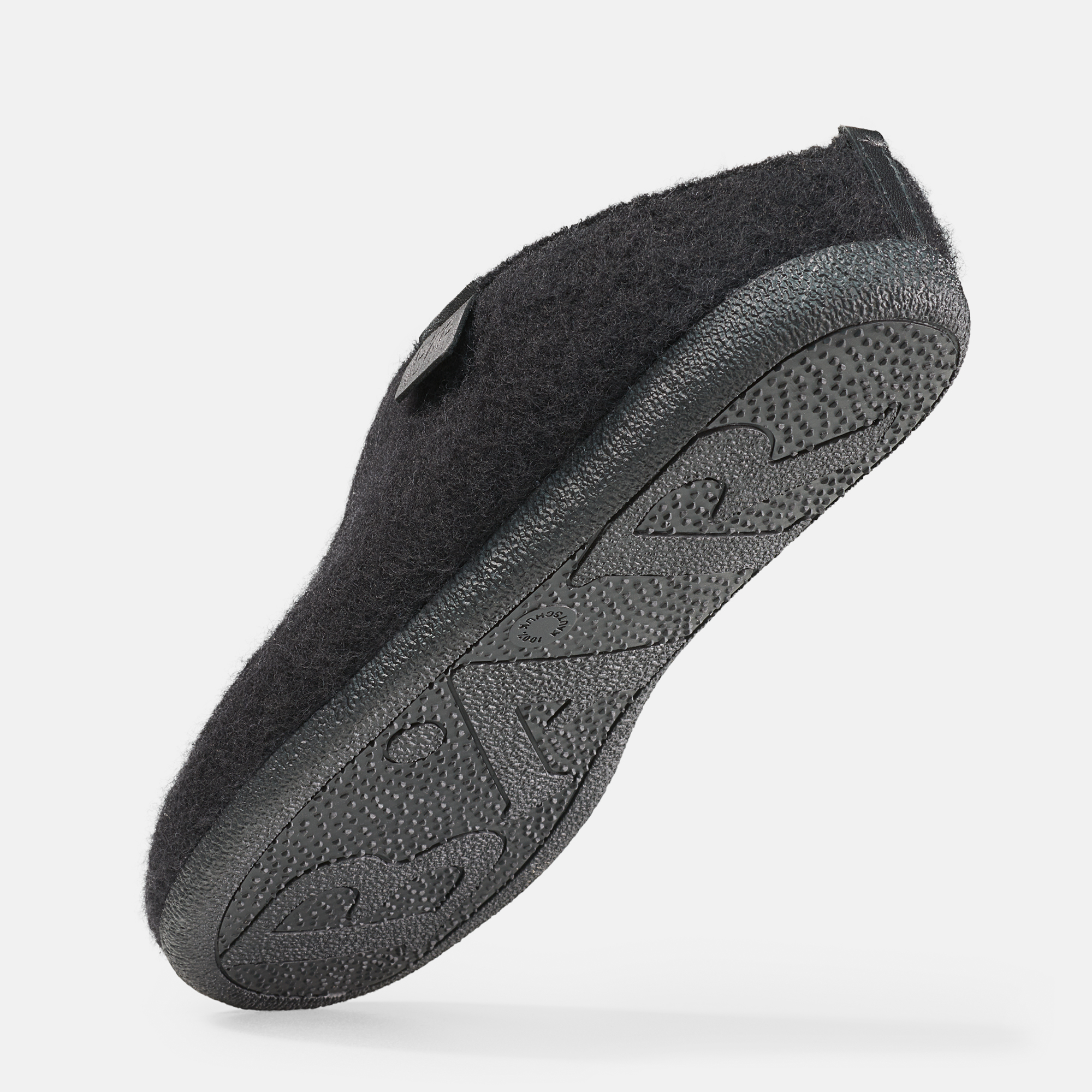 BÄR Schuhe Unisexschuhe Hausschuhe Hugo schwarz 75% Wolle, 25% Polyamid Seitenansicht