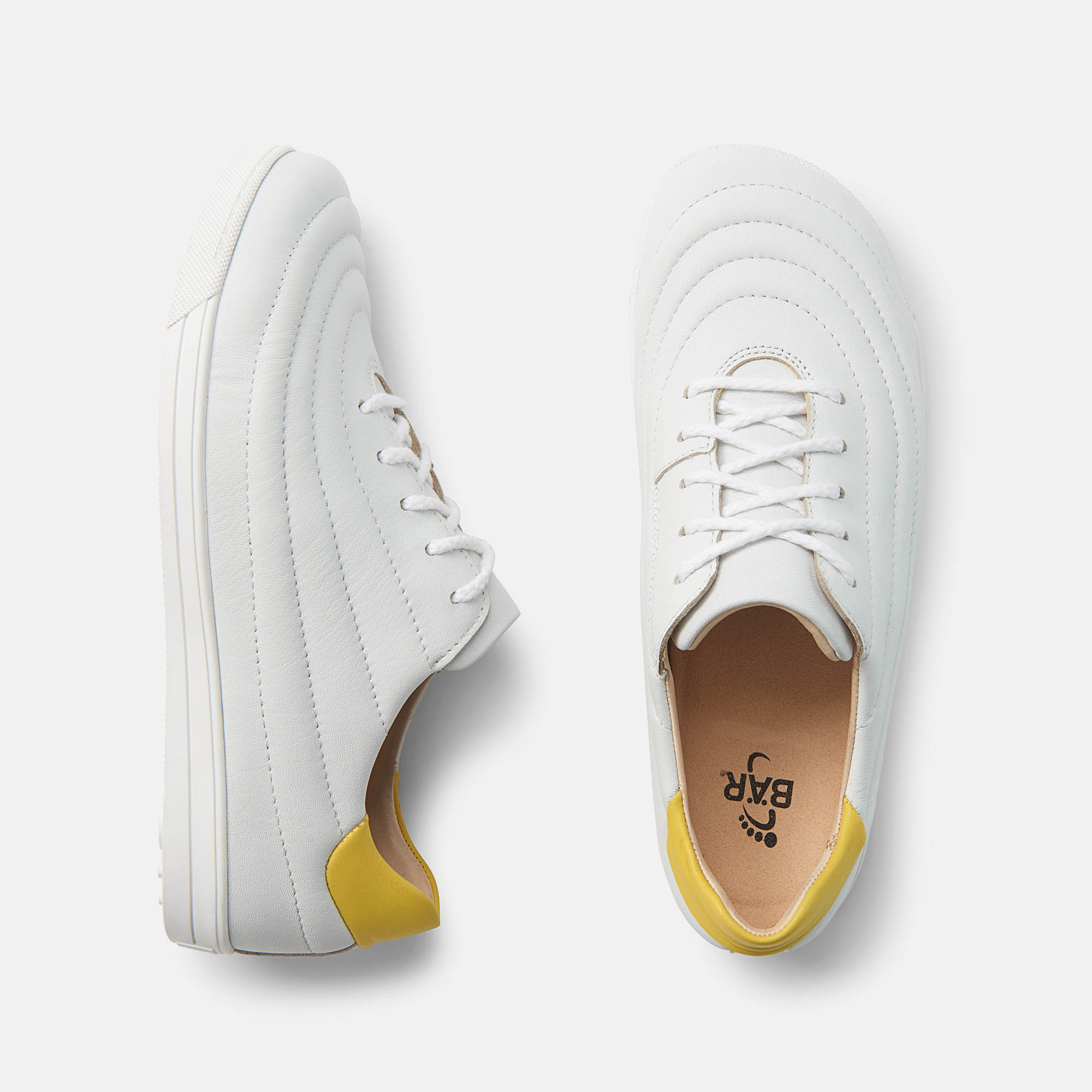 BÄR Schuhe Damenschuhe Alltag Harper weiß/zitrone Lammnappaleder Ansicht von oben