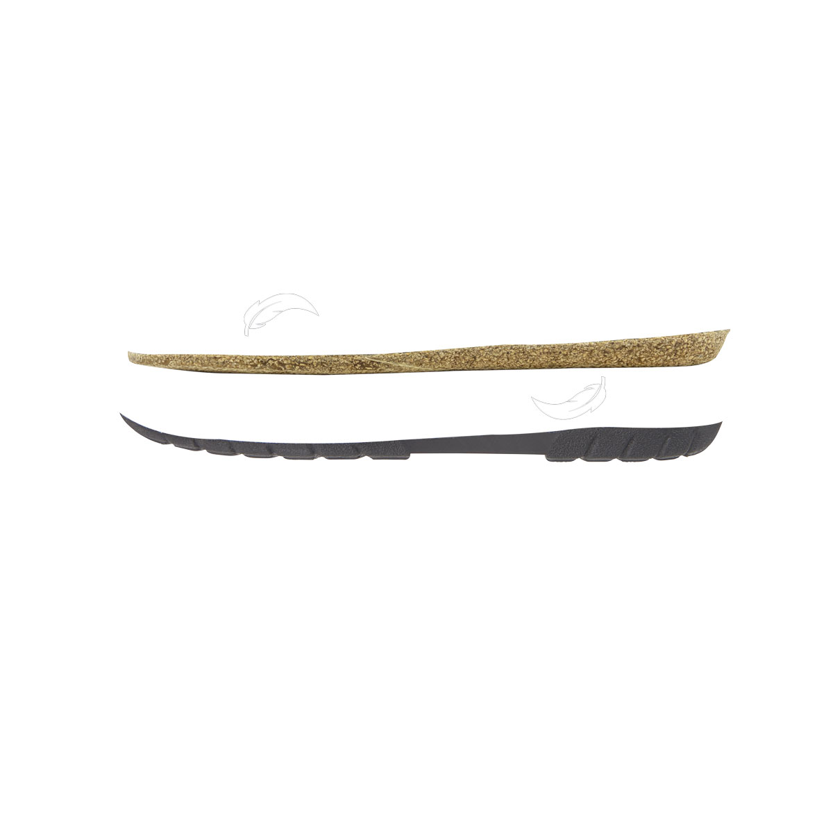 Seitenansicht einer Sohle, die bequemes und leichtes Gehen durch ergonomisches Design ermöglicht