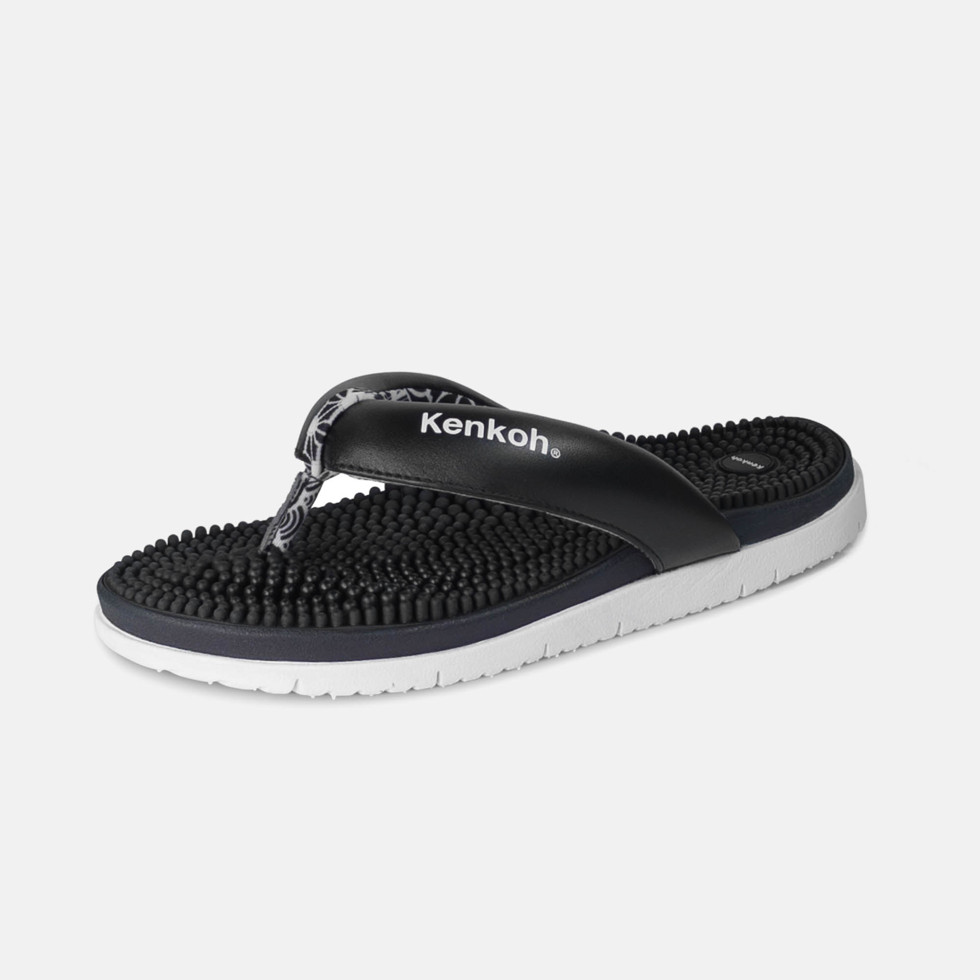 BÄR Schuhe Unisexschuhe Freizeitschuhe Fuwa Flip Flop Kenkoh Massage-Sandale schwarz Rindleder Produktbild