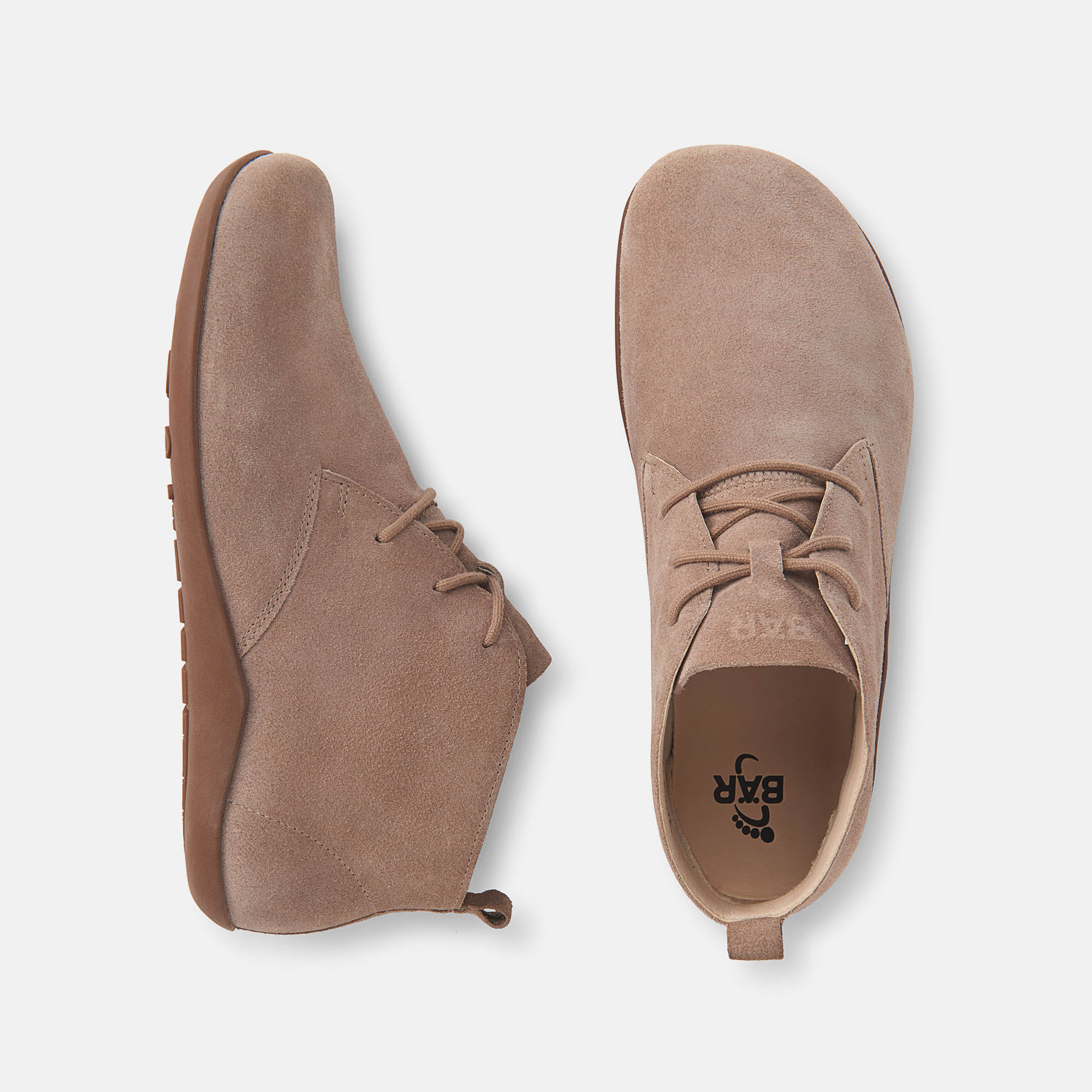 BÄR Schuhe Herrenschuhe Freizeitschuhe Jaden taupe Rindveloursleder Ansicht von oben